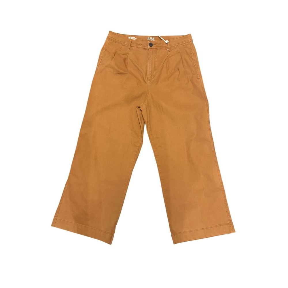 a.n.a. Women's 14 Tall Orange High Rise Wide Leg Crop Pants Cotton Blend